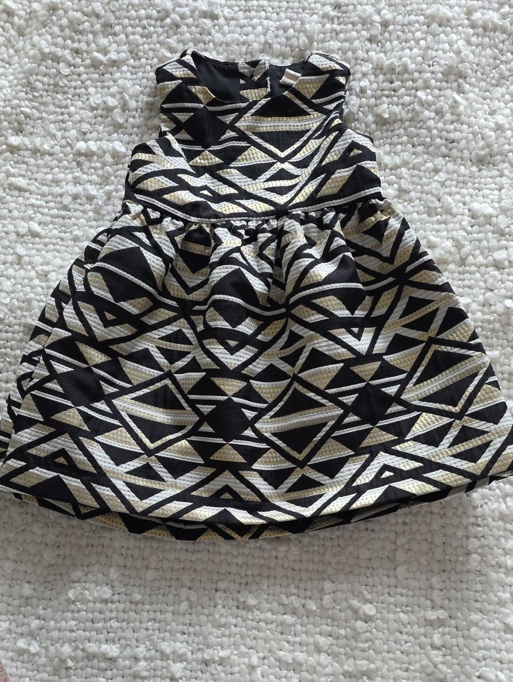 Crazy 8 Girls Black and Gold Geometric Party Dress 6-12m